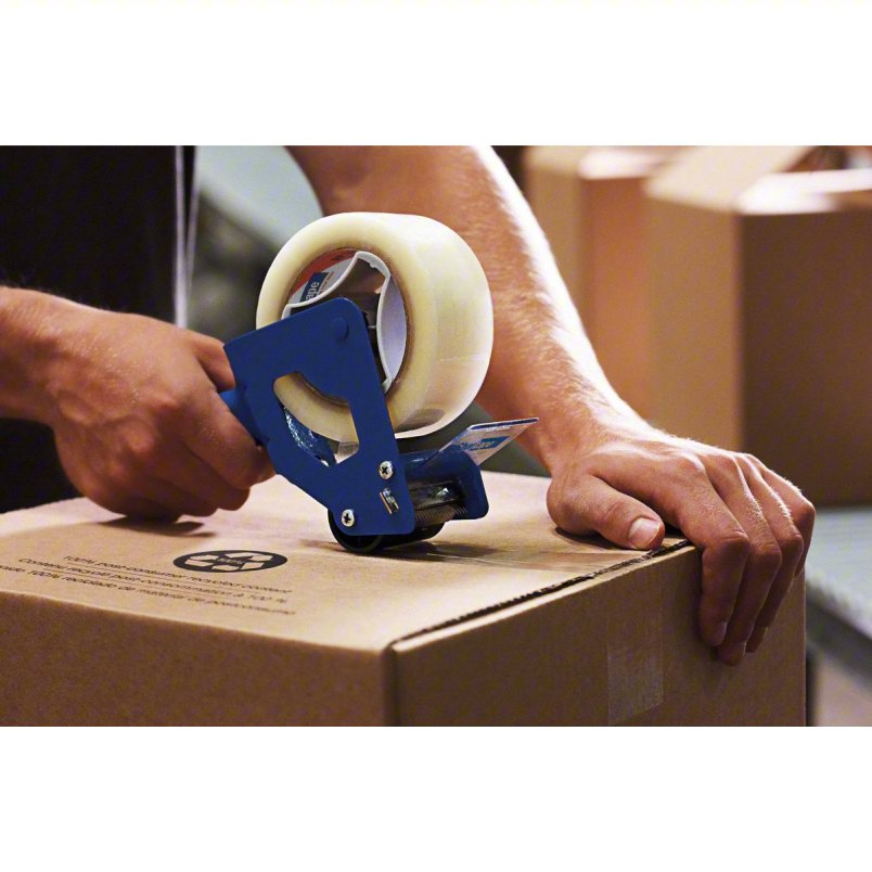 Handheld Tape Dispenser: Light, For 2 in Max Tape Wd, For 3 in Tape Core Dia, Pistol, Plastic, Steel