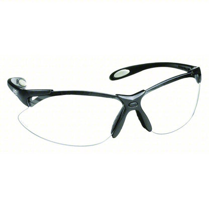 Safety Glasses: Anti-Scratch, No Foam Lining, Wraparound Frame, Frameless, Black