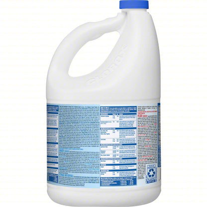 Germicidal Bleach: Jug, 121 oz Container Size, Concentrated, Liquid, Unscented, Clorox®, 3 PK