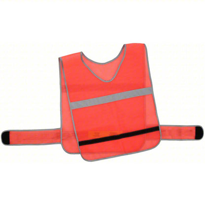 High-Visibility Vest: ANSI Class 2, U, Universal, Orange, Mesh Cotton, Over-the-Head, 2
