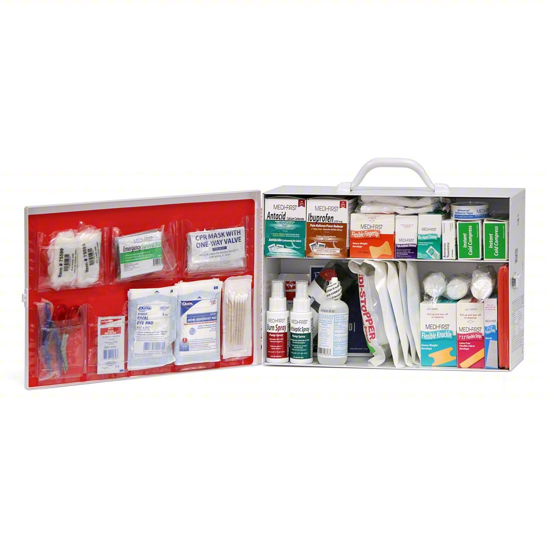 First Aid Kit and Housing: 56 Components, ANSI/ISEA Z308.1-2021, Class B