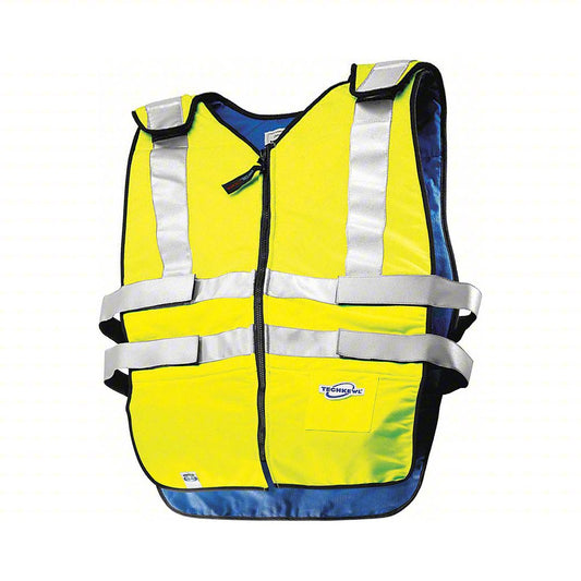 Cooling Vest: Cold Pack Inserts, L, Green, Polyester, 2 to 3 hr, Hook-and-Loop, 3 hours, U